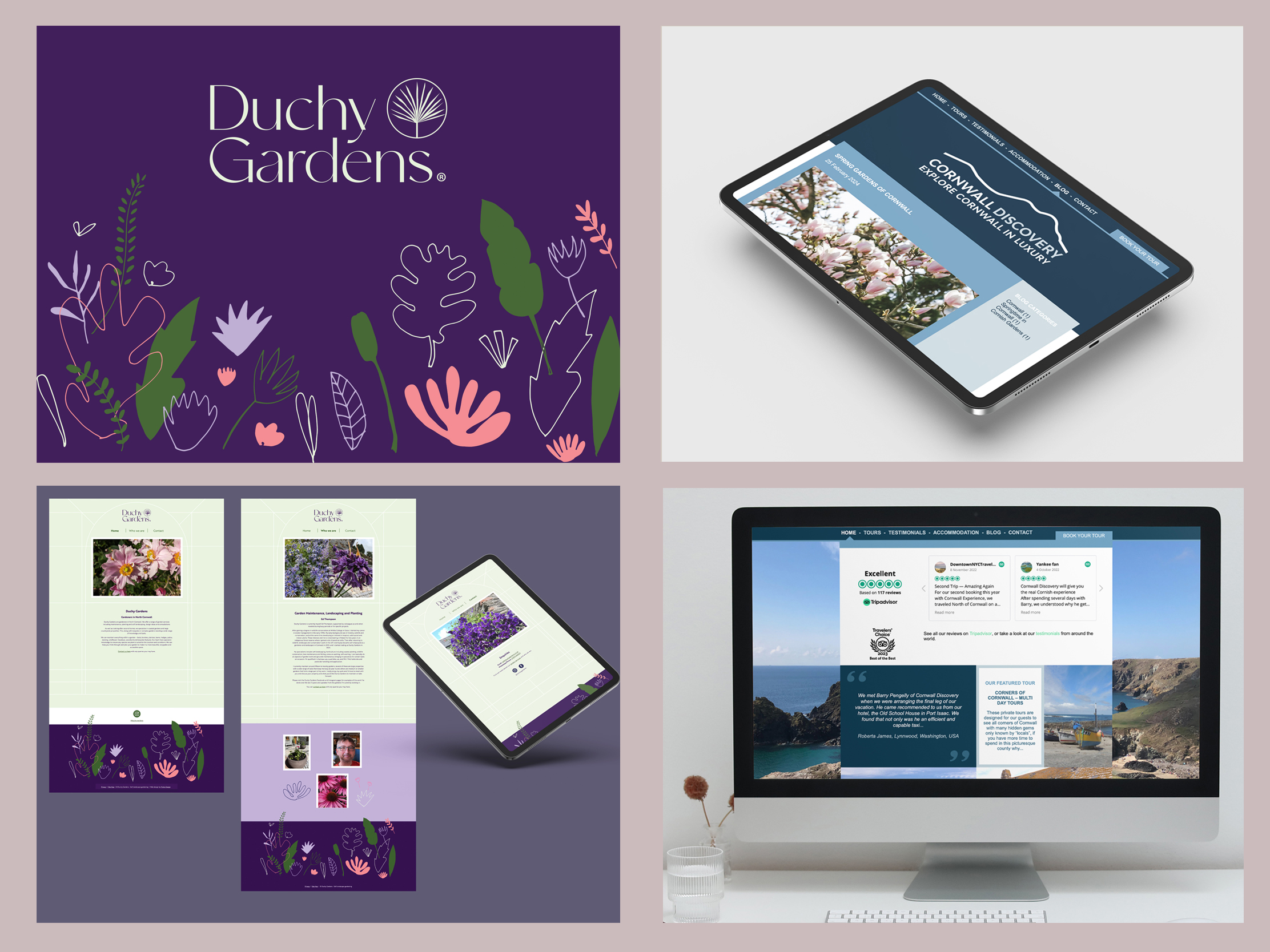 Duchy Gardens branding and logo design with updates to Cornwall Discovery Tours