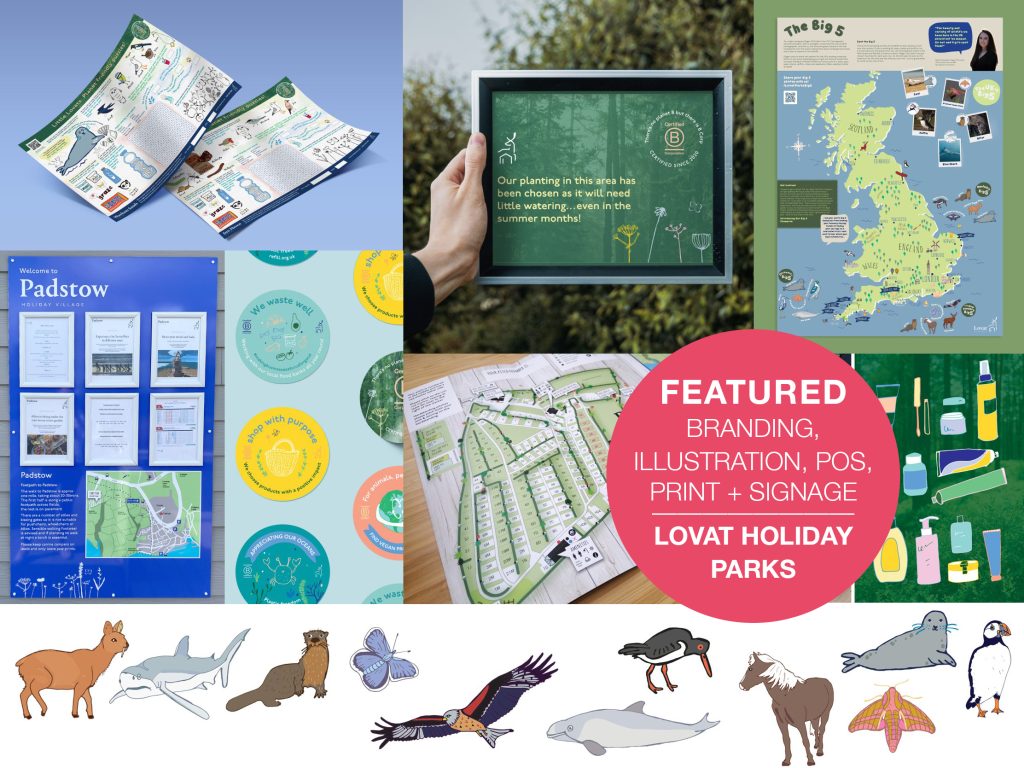 Illustration, signage, activity sheets, posters and maps for Lovat Parks