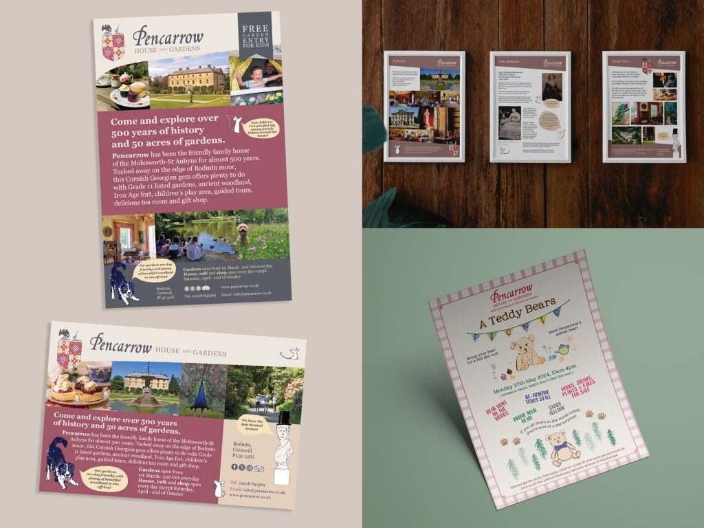 Pencarrow House and Gardens advertising design and events and historic displays