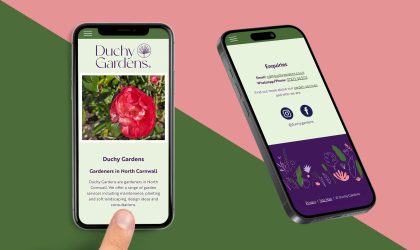 Responsive website design for the Duchy Gardens, Wadebridge, Cornwall