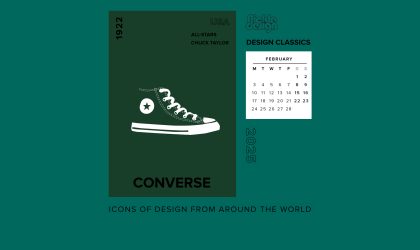 Download our February calendar featuring Converse All Star Shoes