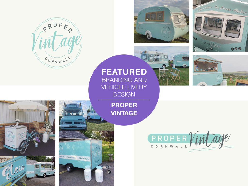 Branding, sign writing design for Proper Vintage Cornwall